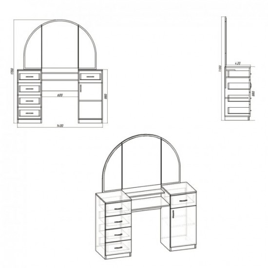 Dressing table 5 Companit White (nymphea alba)