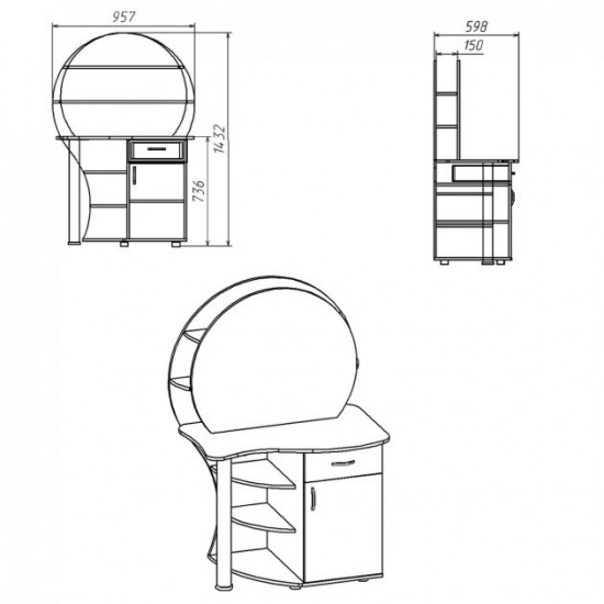 Dressing table 3 Companite White (nymphea alba)