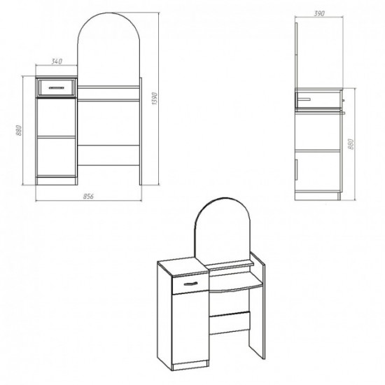 Dressing table 1 Companite White (nymphea alba)