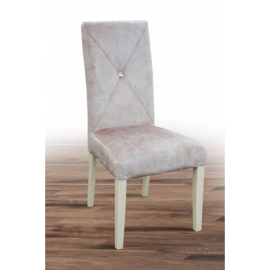 Wooden chair with soft back Mix Furniture Dimas ivory 110 cm