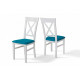 Wooden chair with backrest Mix Furniture Cross white/turquoise