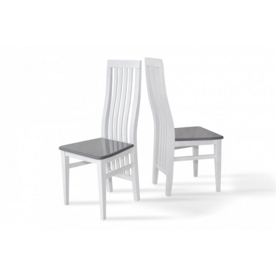 Wooden chair with backrest Mix Furniture Monica white/gray