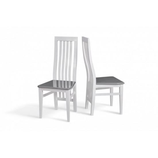 Wooden chair with backrest Mix Furniture Monica white/gray