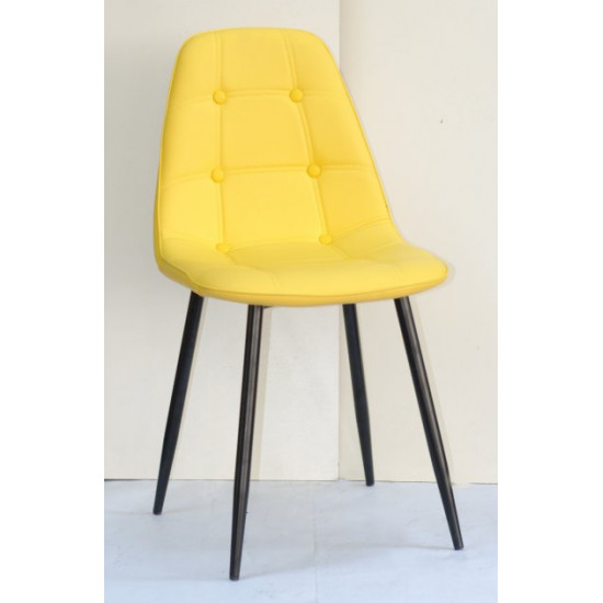 Chair Alex Metal-BK Eco leather Onder Mebli Yellow 12