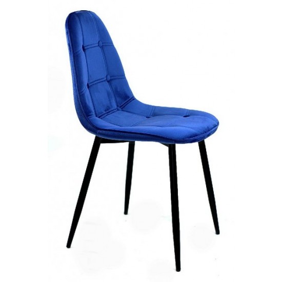 Chair Alex Metal-BK Velvet Onder Mebli Blue B-1