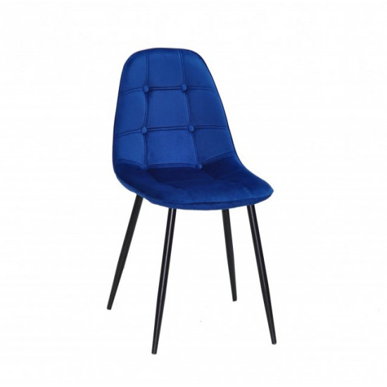 Chair Alex Metal-BK Velvet Onder Mebli Blue B-6