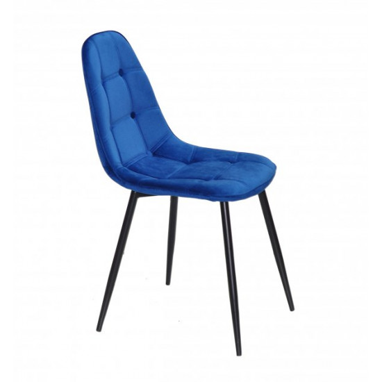 Chair Alex Metal-BK Velvet Onder Mebli Blue B-6