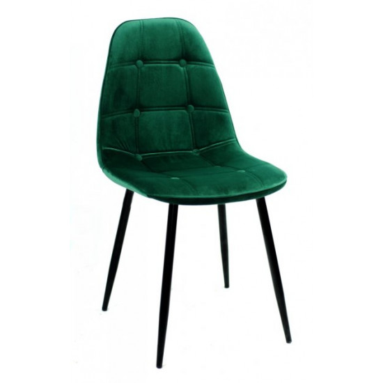 Chair Alex Metal-BK Velvet Onder Mebli Green B-5