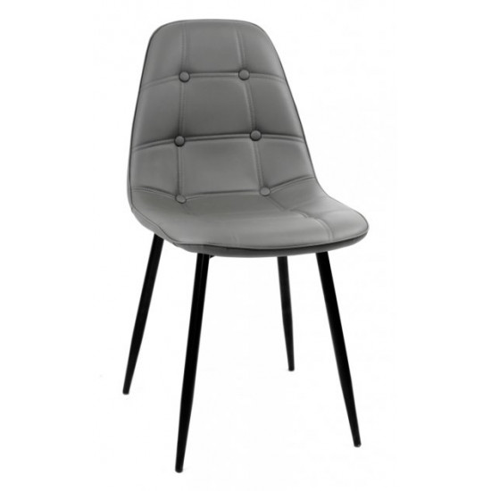 Chair Alex Metal-BK Eco leather Onder Mebli Gray 21