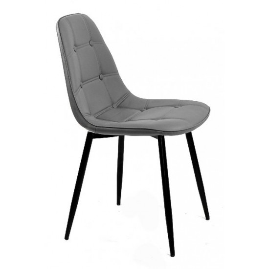 Chair Alex Metal-BK Eco leather Onder Mebli Gray 21