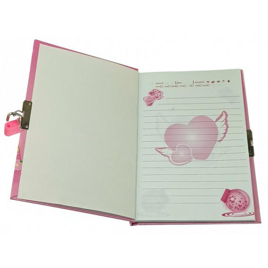 Notepad for girls with lock 19x13x2 cm 32907E