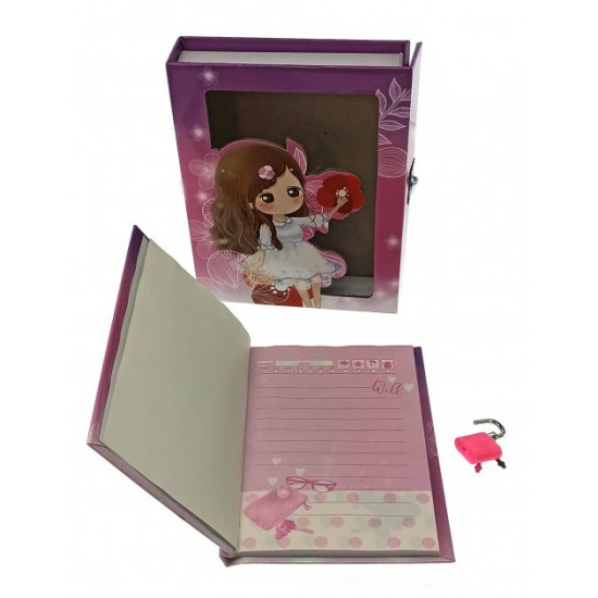 Notebook for girls with a lock 16.5x13x3.5 cm 30734A