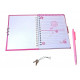 Notebook for girls with lock and pen 18x19x2 cm 34211B