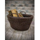 Basic oval basket with handmade artificial rattan handles 30 l