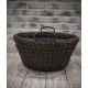 Basic oval basket with handmade artificial rattan handles 30 l