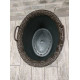 Basic oval basket with handmade artificial rattan handles 30 l