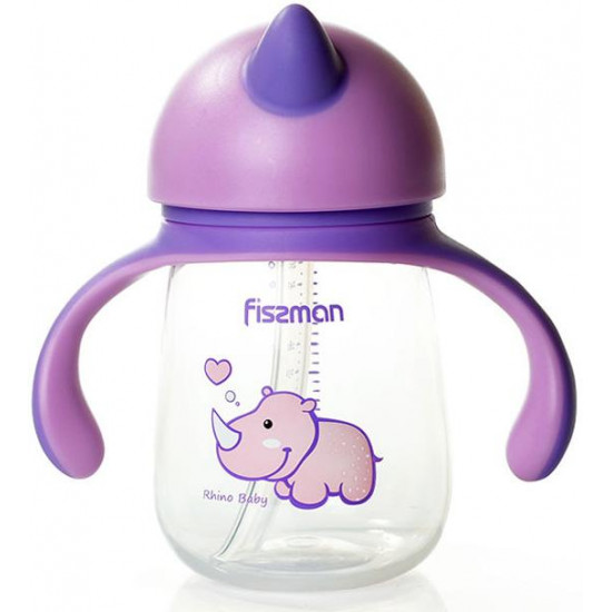 Children's bottle Fissman Babies Rhinoceros 260ml with handles (FN-6901)