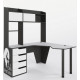 Corner gaming desk Spartak Zeus black + white