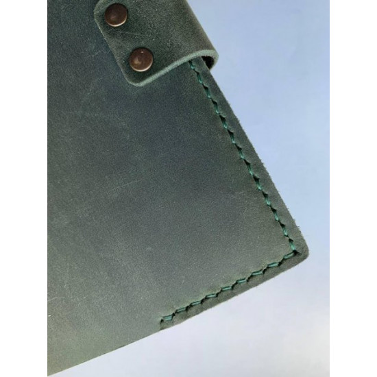 Notebook in leather cover Thin A6 format Green