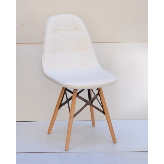 Chair Alex XXL Eco leather Onder Mebli White