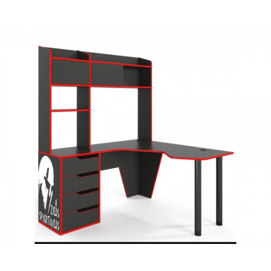 Gaming table ZEUS™ Spartak, Black-red