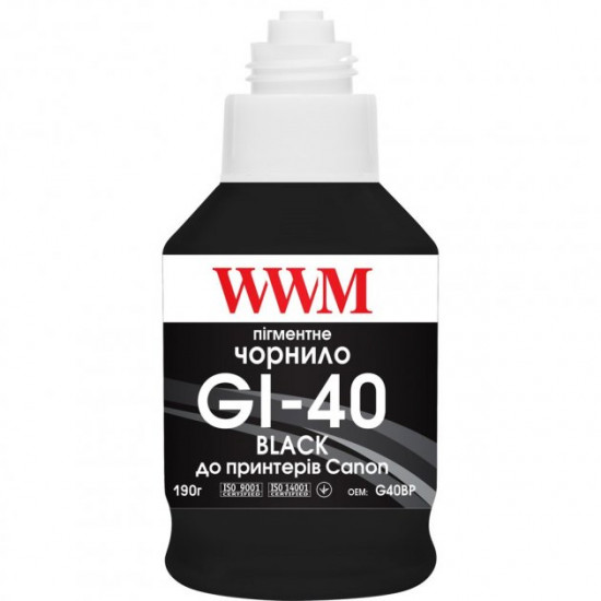  Чернила для Canon PIXMA G6040 WWM GI-40 Black 190г G40BP