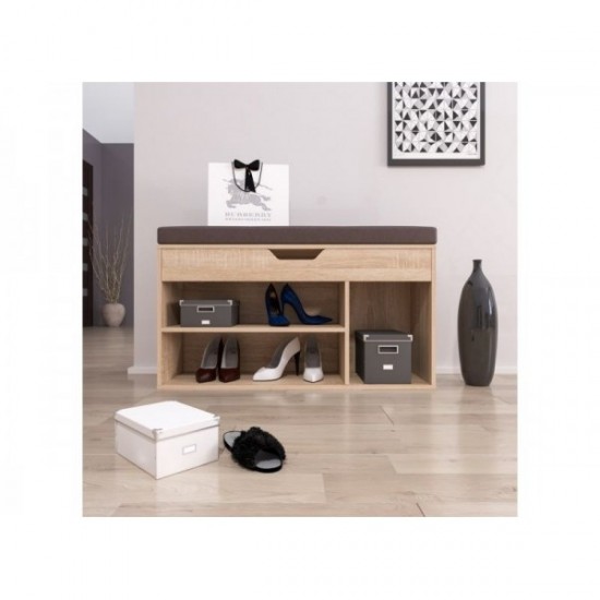 Shoe cabinet in the hallway made of chipboard 1037x320x510 mm sonoma oak Blonski 36418