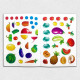 Educational stickers. Vegetables and fruits