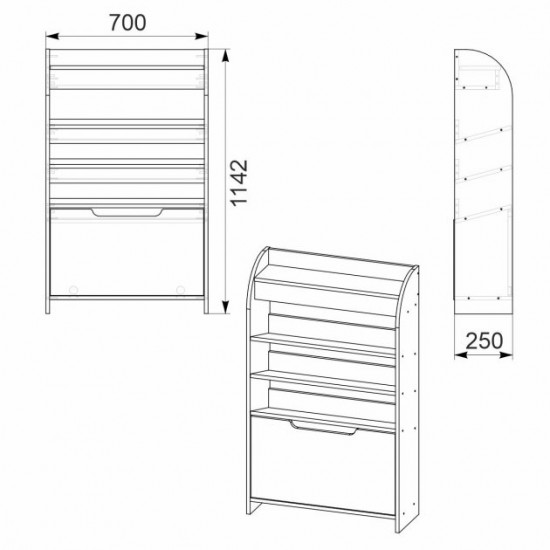 Shoe cabinet TO-14 Companit Walnut