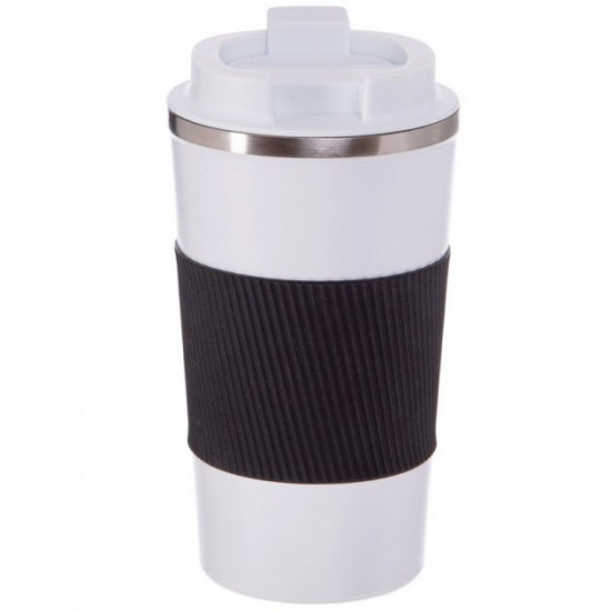 Термокухоль Zelart Coffee Cup 181FQ об'єм 400 мл White-Black