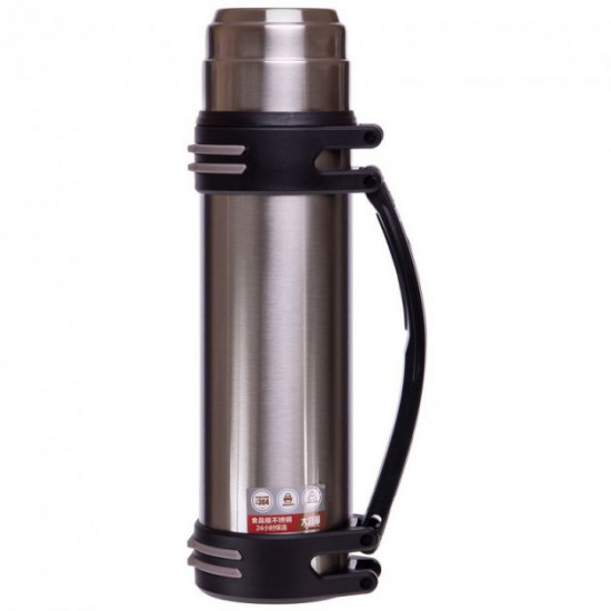 Термос сталевий Zelart Vacum Cup Coffee CY-24 об'єм 1500 мл Silver-Black