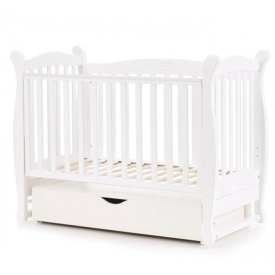 Baby crib Veres Sonya LD15 White transverse pendulum with drawer