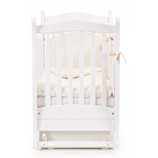 Baby crib Veres Sonya LD15 White transverse pendulum with drawer