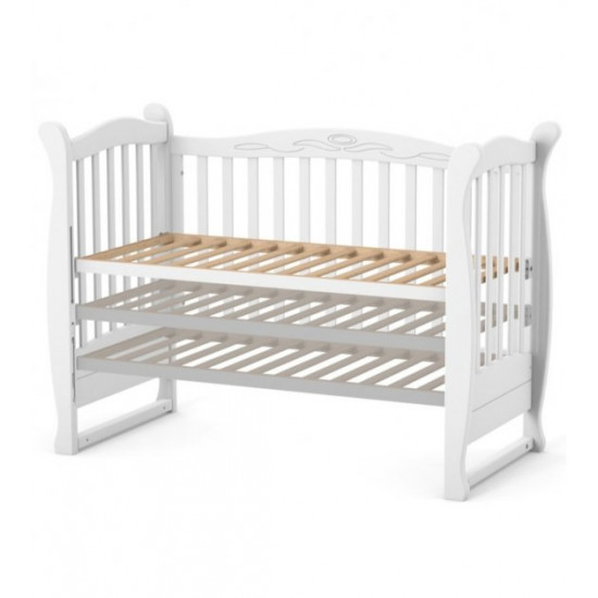 Baby crib Veres Sonya LD15 White transverse pendulum with drawer