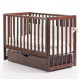 Baby crib Veres Sonya LD13 Walnut pendulum with drawer