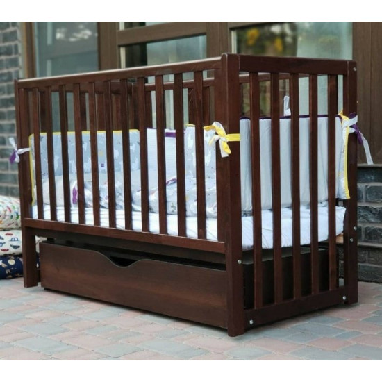 Baby crib Veres Sonya LD13 Walnut pendulum with drawer