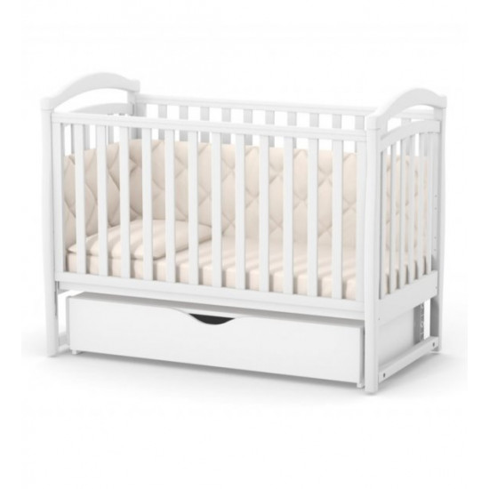 Baby crib for newborn Veres Sonya LD6 White with pendulum and drawer