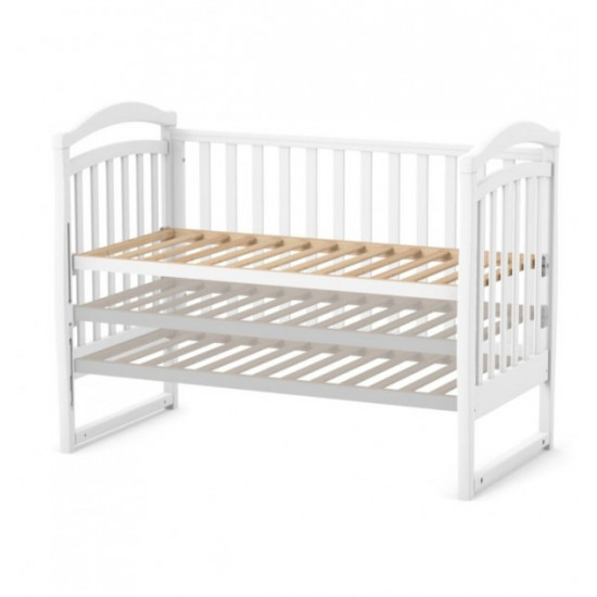 Baby crib for newborn Veres Sonya LD6 White with pendulum and drawer