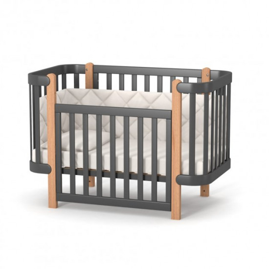 Baby crib made of natural wood Monaco LD5 dark gray Veres (without mattress)