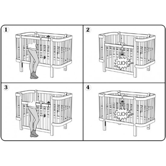 Baby crib made of natural wood Monaco LD5 dark gray Veres (without mattress)