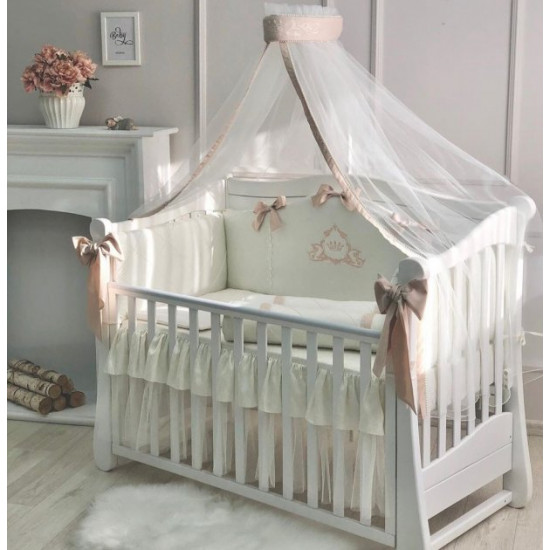 Baby crib Veres Sonya LD18 White transverse pendulum with drawer