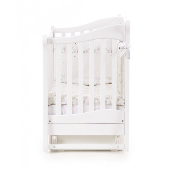 Baby crib Veres Sonya LD18 White transverse pendulum with drawer