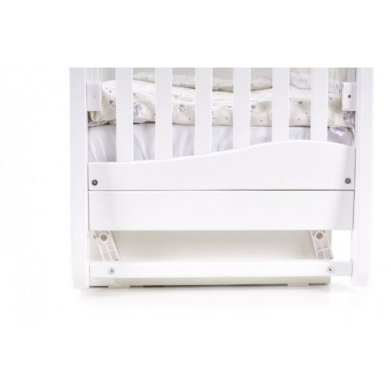 Baby crib Veres Sonya LD18 White transverse pendulum with drawer