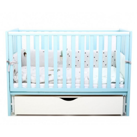 Baby crib Veres Sonya LD13 Turquoise pendulum with drawer