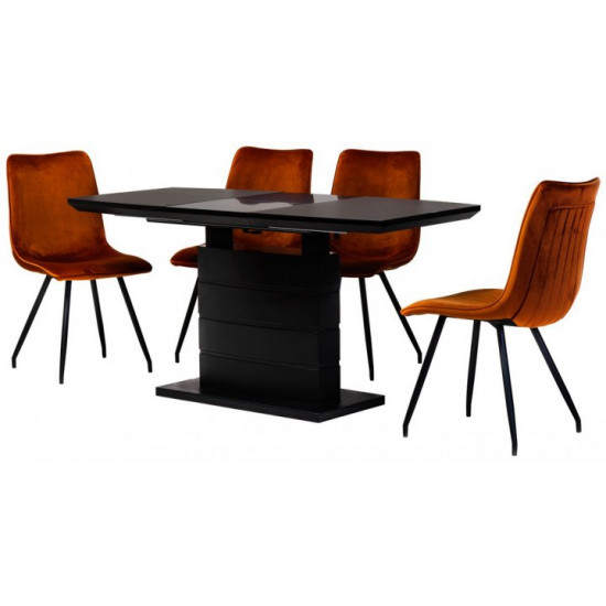 Dining table Vetro Mebel TMM-50-2 Matte black (TMM-50-2-matte-black)