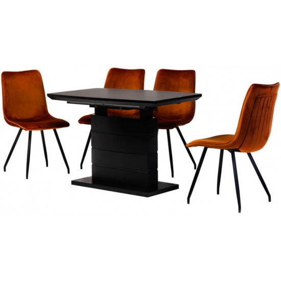 Dining table Vetro Mebel TMM-50-2 Matte black (TMM-50-2-matte-black)