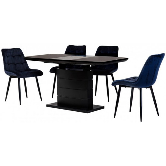 Dining table Vetro Mebel TMM-50-2 Matte black (TMM-50-2-matte-black)