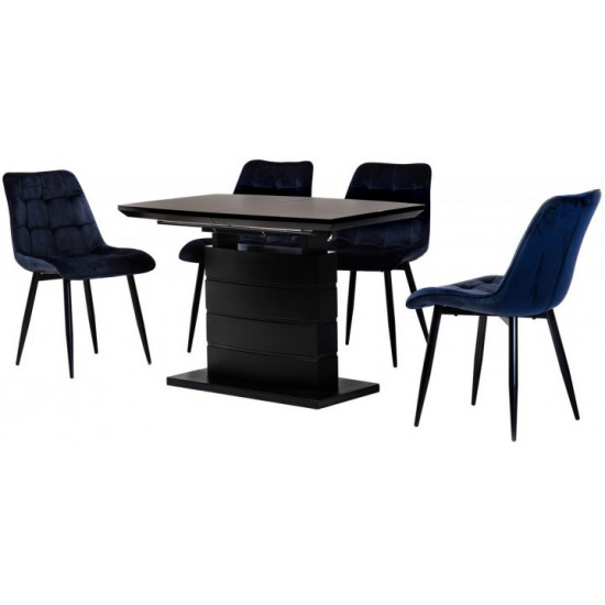 Dining table Vetro Mebel TMM-50-2 Matte black (TMM-50-2-matte-black)