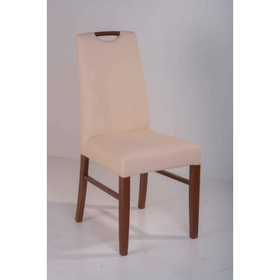 Wooden chair with soft seat and backrest RUBIN