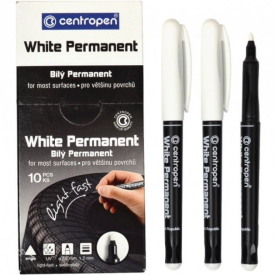 Centropen permanent white marker art.2686